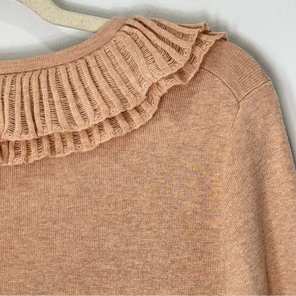 Talbots Ruffle Sweater Cardigan Size XL NEW Neutral Preppy E85 - Picture 13 of 16
